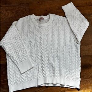 Philosophy White Cable Knit Sweater Womens plus 1X